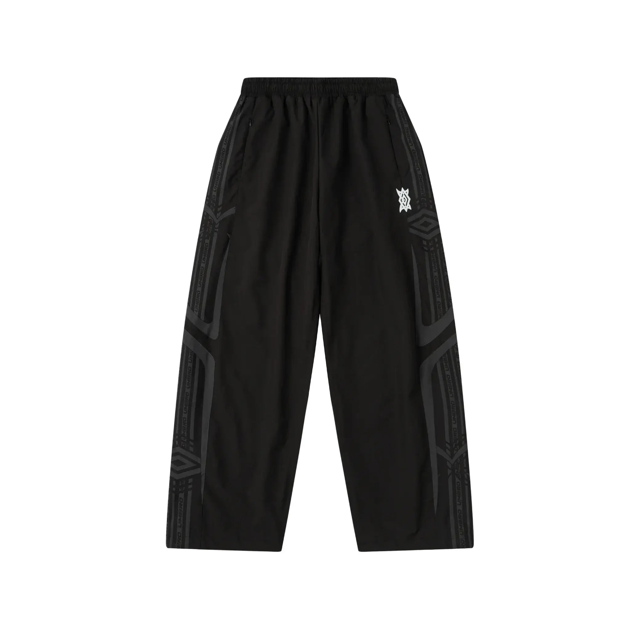 MERTRA x Umbro Technical Bottoms (Black) Front View