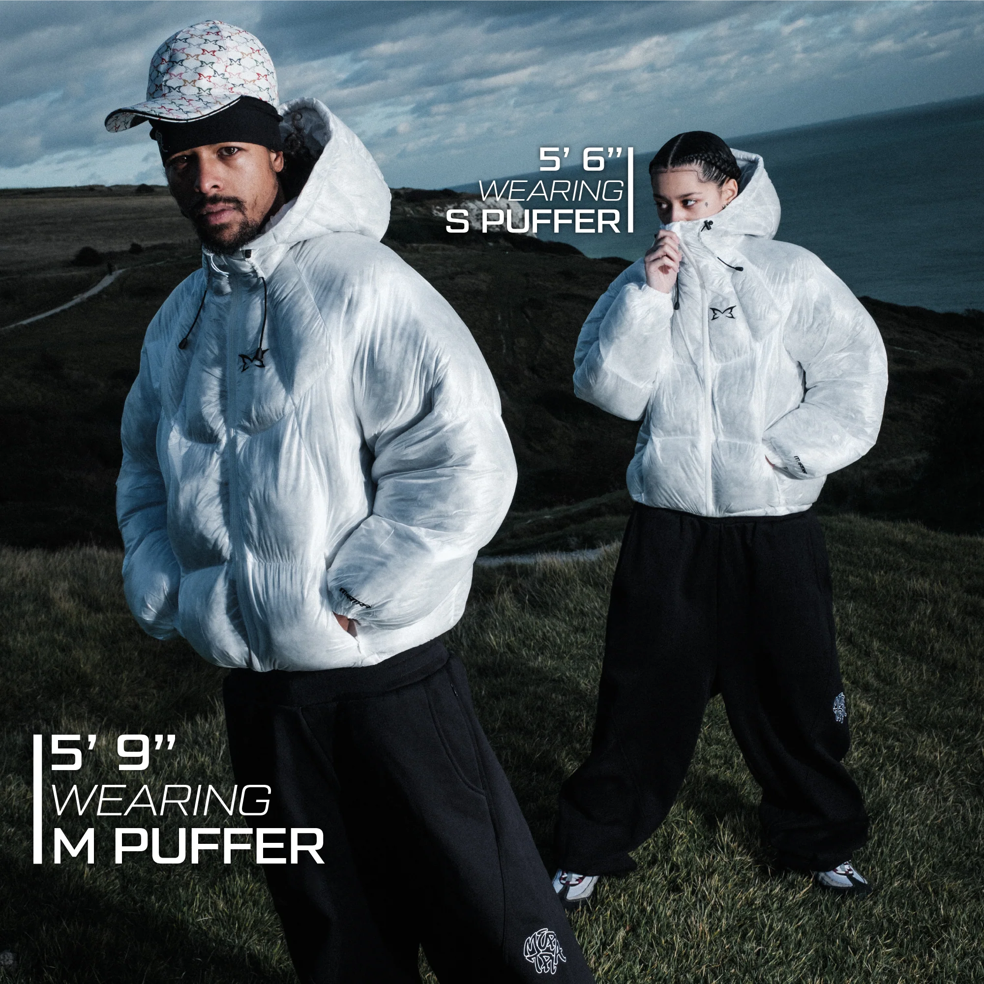 Mertra Translucent Puffer (Cloud) model wearing